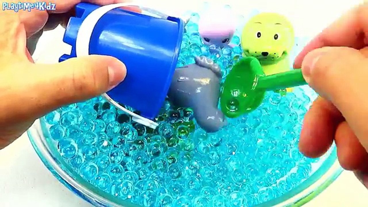 Playing Hide n Seek SEA Animals Names And Sounds ORBEEZ Bath Little People Animal Toys Kids Video
