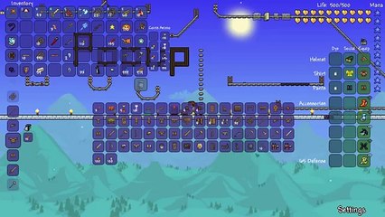 Minecart Basics + Comp Vertical Rails (Terraria) (Fastest Clock in the game?)