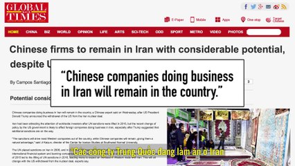 Tại Sao Trung Quốc Thích Lệnh Cấm Vận Iran- - Trung Quốc Không Kiểm Duyệt