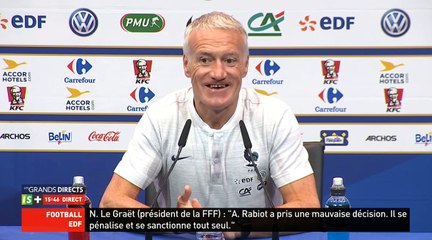 Conférence de presse de Deschamps après l'affaire Rabiot