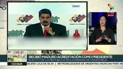 Venezuela: recibe Maduro del CNE acreditación como presidente