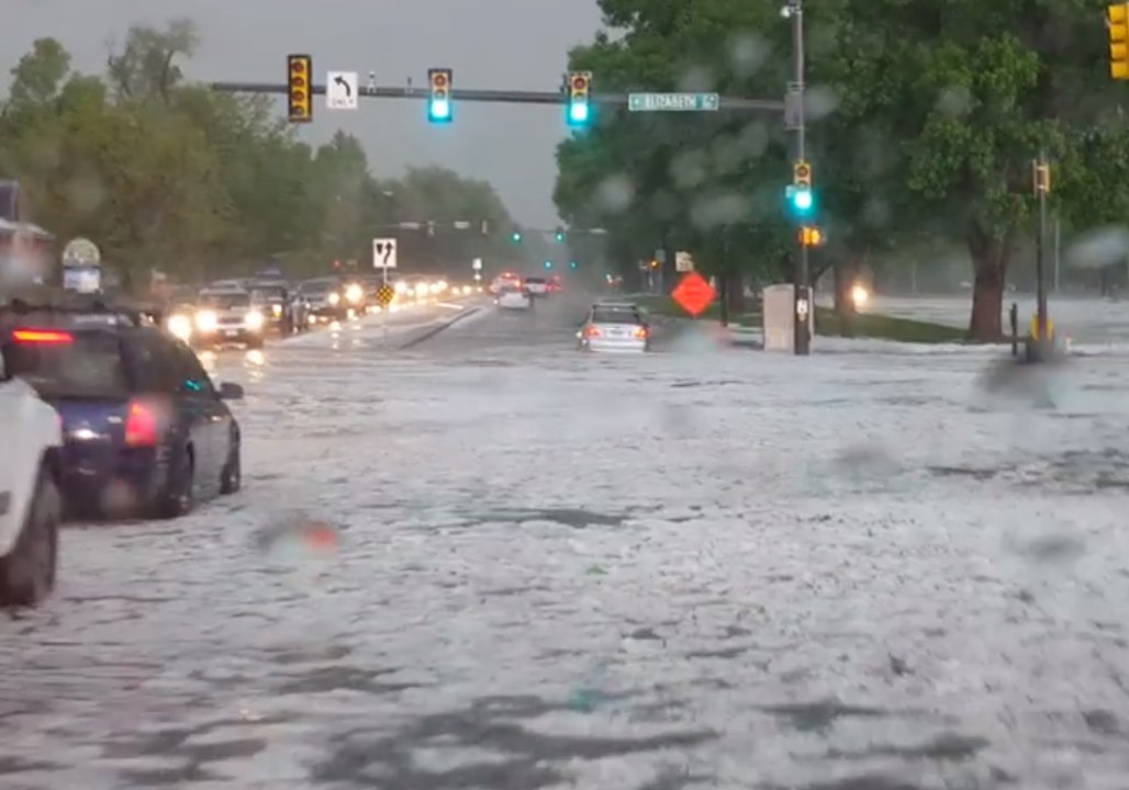 Thunderstorm Drops Hail, Floods Colorado Streets