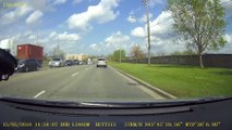 Car Nearly Causes Multiple Accidents in Intersection