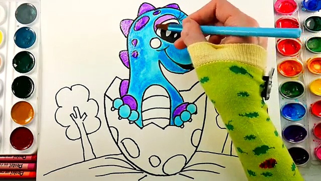 How to Draw Dinosaur | Animals Coloring Drawing Pages for Kids | Colouring Videos for Children