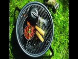 [- La Hacienda 58106 Camping Firebowl with Grill, Folding Legs and Carry Bag - Black  -]