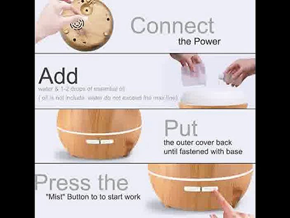 [- 250ml Essential Oil Diffuser Aromatherapy Aroma Diffuser Wood&nbsp