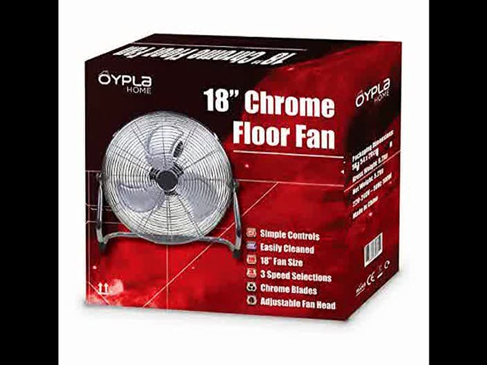 [- Oypla Electrical 18" Chrome 3 Speed Free Standing Gym Fan  -]