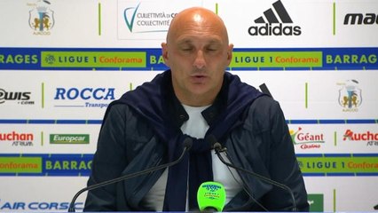 L1/L2, Barrage Aller - Pantaloni : ''Extrêmement fier de mes joueurs"