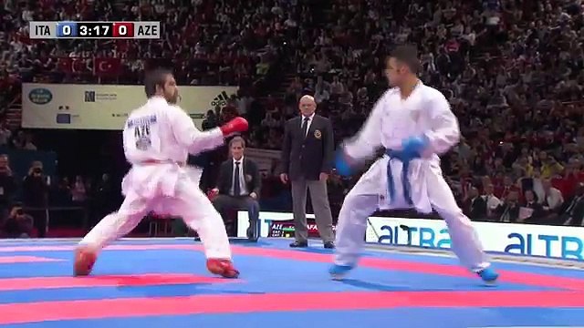 Final Male Kumite -75kg. Luigi Busa vs Rafael Aghayev. World Karate Championships new