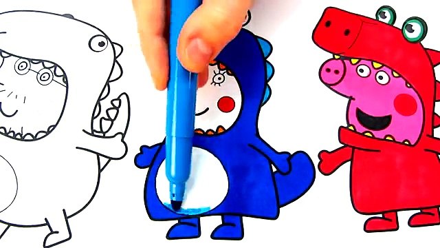 Mummy Pigs Birthday Coloring Pages with Colored Markers Videos For Kids with Songs