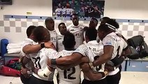 In the changeroom before their last pool match against NZ the Fiji Airways 7s team sang their hearts out with pride and passion.#TOSOVITI