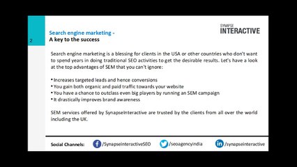 Search engine marketing services - Delivering the winning edge