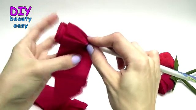 DIY rose paper - How to make paper flowers - Rose / Crepe paper rose flower / DIY beauty and easy