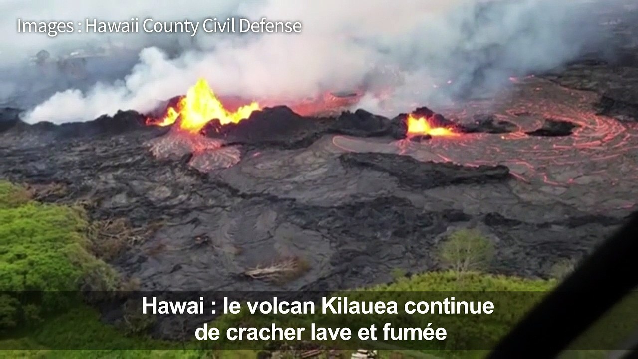 Hawaï : lave et fumée continuent d'émaner du vo...