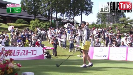 【ゴルフ】中京ゴルフ倶楽部 石野コース(愛知県) を小祝 さくらプロ、菊地 絵理香プロ、新垣 比菜プロ、上田 桃子プロがラウンド2018年２日目1番ホールvol2