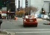 Pedestrian Goes Airborne After Colliding With Car in Melbourne's CBD