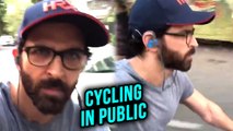 Hrithik Roshan Accepts Fitness Challenge, Cycles on Mumbai Roads | Krrish 4 Shooting