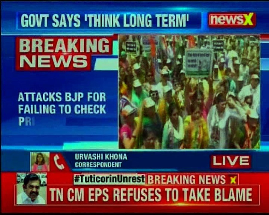 Congress takes to street to protest against center, attacks BJP for failing to check fuel price hike