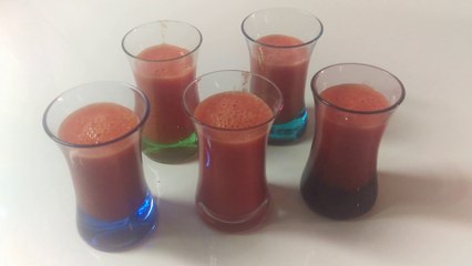 chupitos de gazpacho de sandia, Shots of watermelon gazpacho