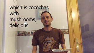 cocochas de bacalao y setas, cocochas of cod with mushrooms