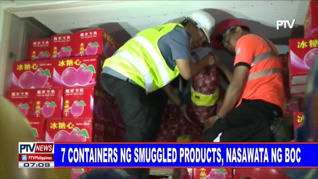 Pitong containers ng smuggled products, nasawata ng BOC