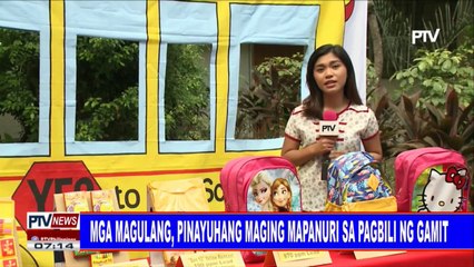 Mga magulang, pinayuhang maging mapanuri sa pagbili ng gamit