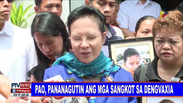 PAO, pananagutin ang mga sangkot sa Dengvaxia