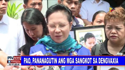 PAO, pananagutin ang mga sangkot sa Dengvaxia