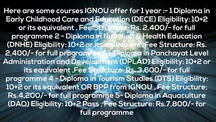 Comprehensive Overview of Diploma Courses at IGNOU (Hindi) - 2018
