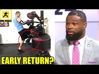 Tony Ferguson has already started kícking with ínjured leg just 6 weeks after surgery,Woodley on DJ