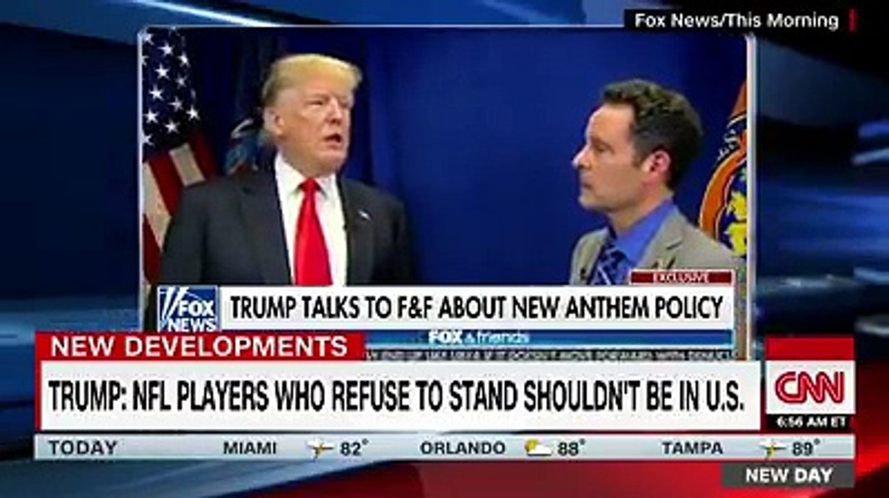 Trump Says NFL Players Who Don't Stand For The Anthem "Shouldn't Be In The Country"