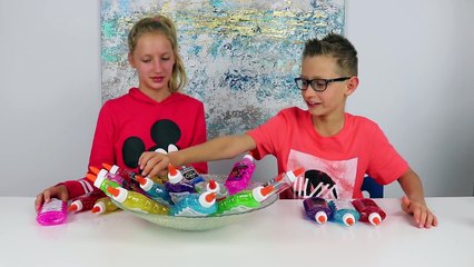 3 Colors of Glue Slime Challenge!!!