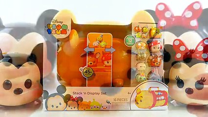 Disney Pooh Bear Tsum Tsum Stack n Display Set Vinyls Collection and Storage Case