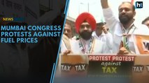 Mumbai Congress protests against rising fuel prices