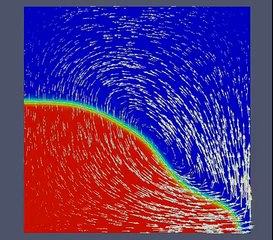 Navier-Stokes-Cahn-Hilliard phase field based Isogeometric Analysis of a dam break
