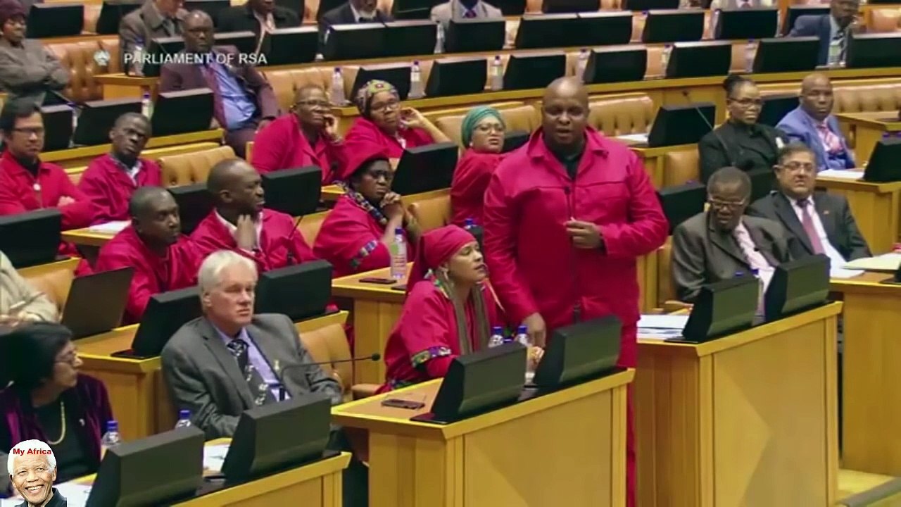 "Occupy Land" Julius Malema And EFF Removed From Parliament