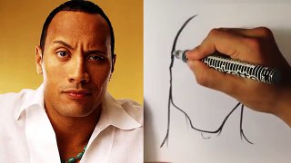 How to Caricature the Rock - Easy Pictures to Draw