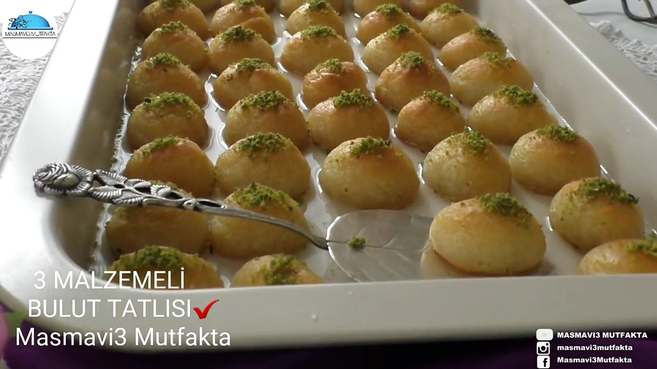 3 Malzemeyle öyle bir Tatlı Yaptımki Tadına DoyulmuyorŞahane Bulut Tatli Tarifi➡ Masmavi3Mutfakta