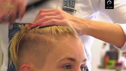 pixie inspired extreme short buzzcut haircut Hairstyle 2017 | blonde women undercut headshave