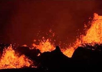 Kilauea Volcano Eruption, Lava River From Top Of Tower, Kapoho
