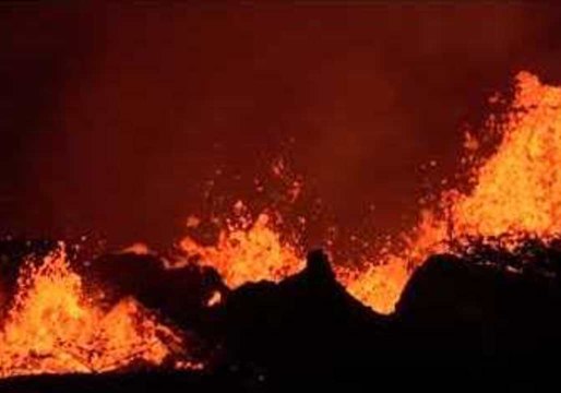 Kilauea Volcano Eruption, Lava River From Top Of Tower, Kapoho