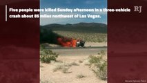 Fiery crash on US 95 northwest of Las Vegas kills 5
