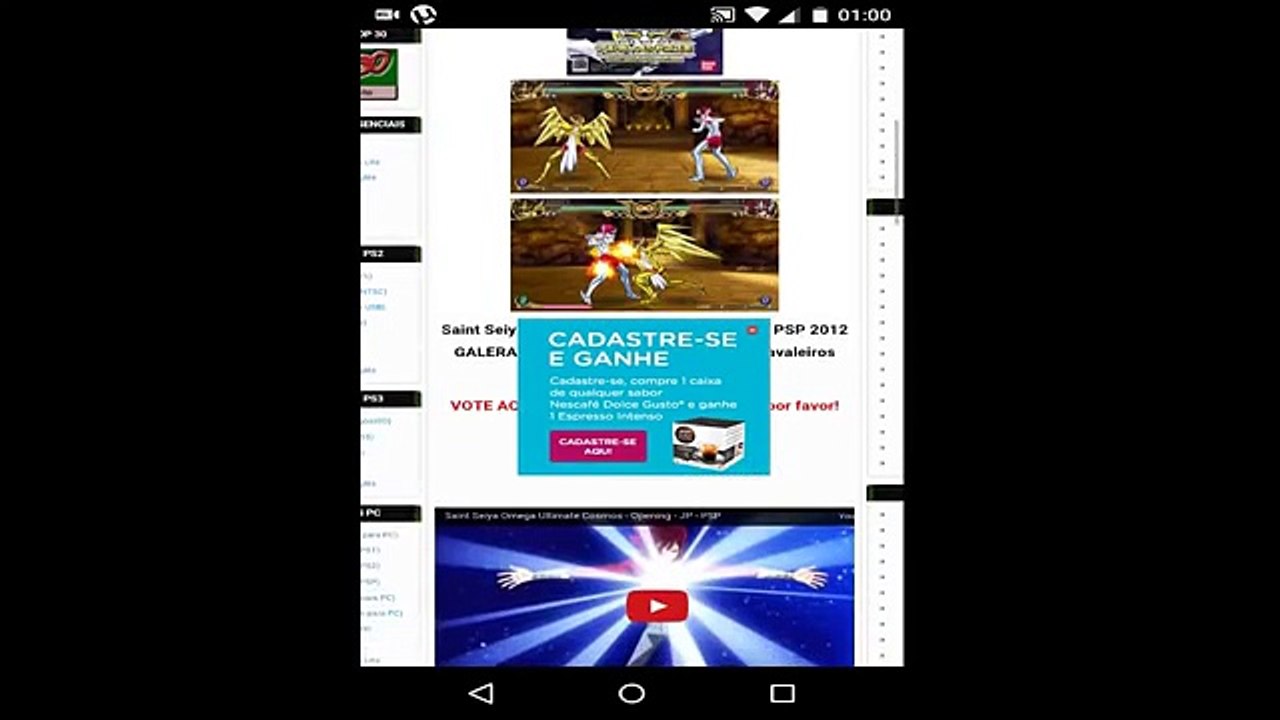 Como baixar Saint Seiya Omega Ultimate Cosmo para PPSSPP direto do celular - Torrent