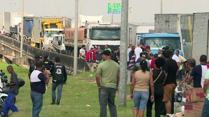Protesto de caminhoneiros na baixada fluminense