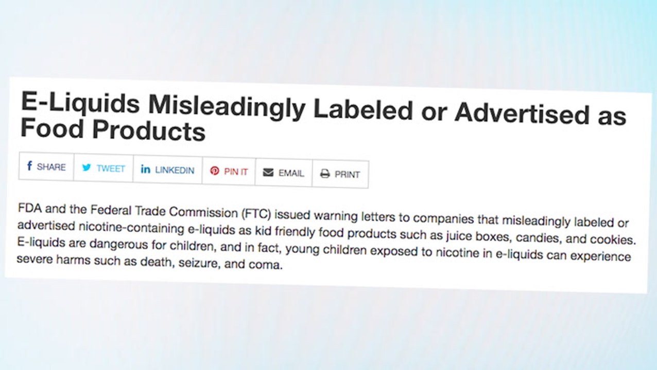 FDA Cracks Down on VAPE JUICES That Look Like CANDY!