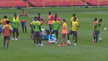 La selección colombiana de fútbol se alista en Bogotá para viajar a Rusia -.