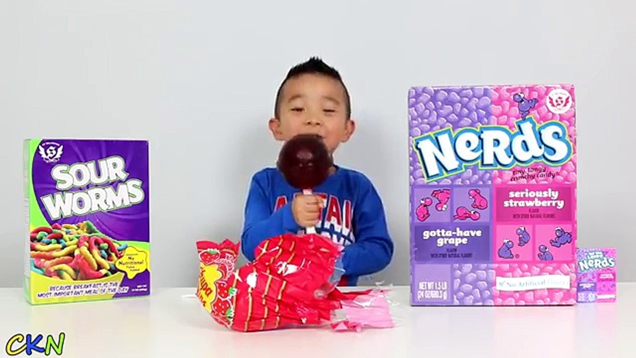 Giant Candy Chupa Chups Lollipops Giant Gummy Sour Worms Nerds Sweets Tasting Ckn Toys