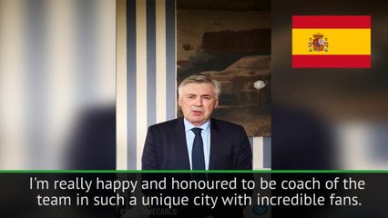 New Napoli boss Ancelotti greets fans in four languages