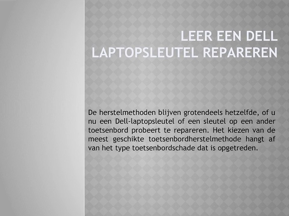 Leer Een Dell Laptopsleutel Repareren