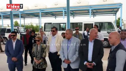 "محلب وأبوالنجا وجمال الدين" يتفقدون موقف كركر الدولى بأسوان